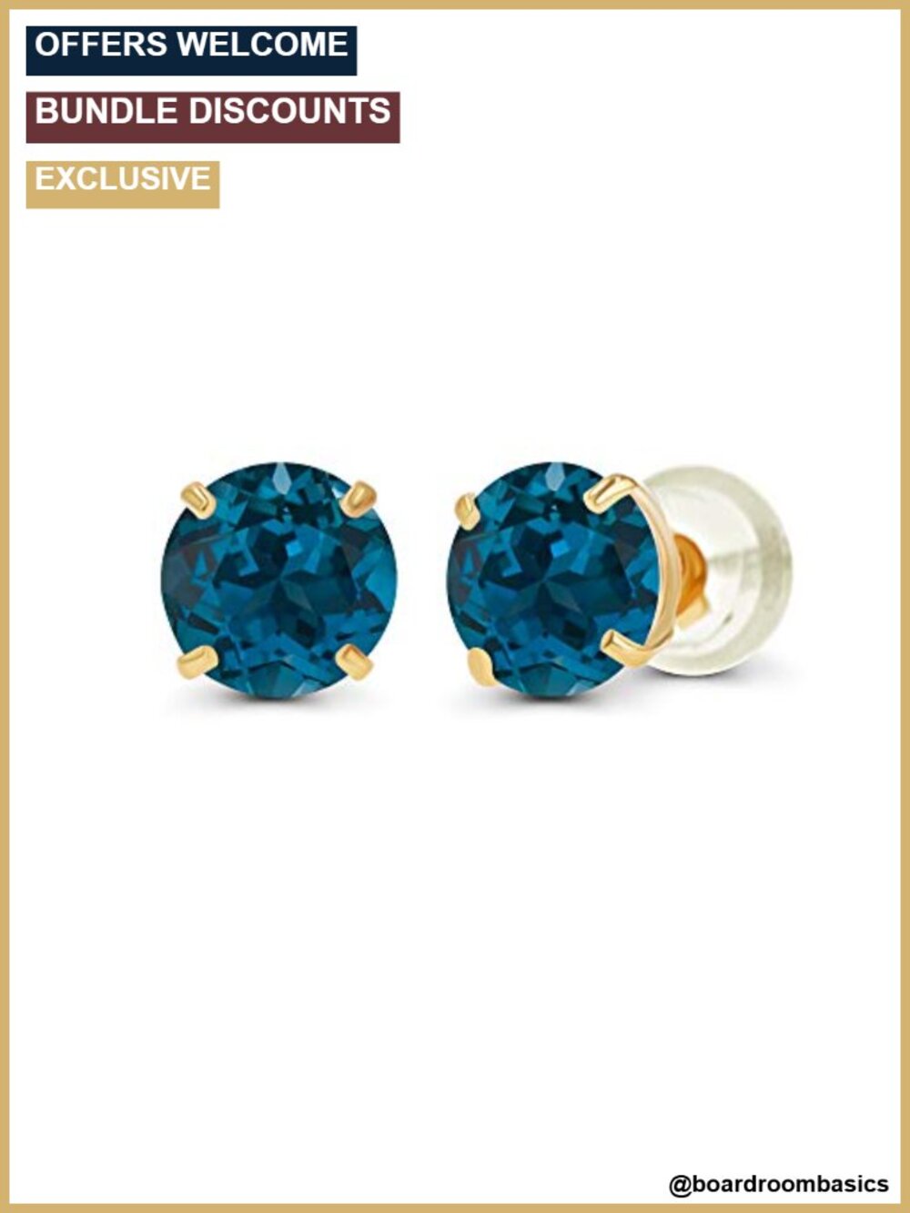 14K Solid Gold 6mm Round Birthstone Stud Earrings Prong Set